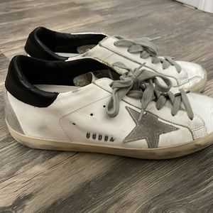 Golden Goose superstar sneakers black and silver